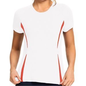 Women Athletic Top Workout Shirts Size XL NWT White and Orange